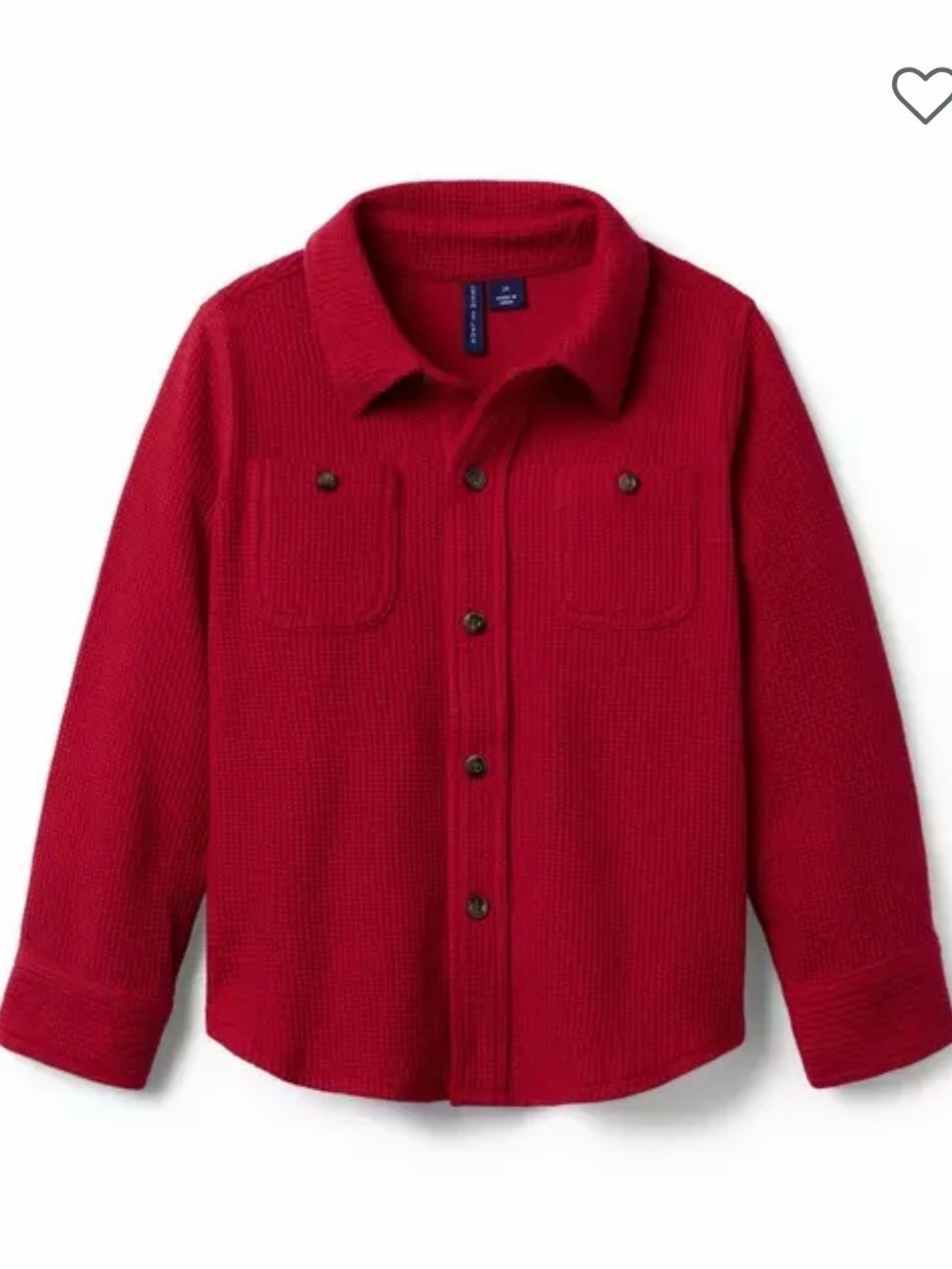 Janie and Jack Red Knit Button-Front Shirt Jacket